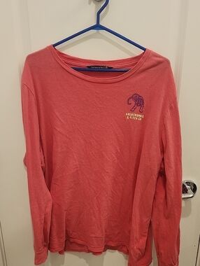 Abercrombie & Fitch Womens Pink Long Sleeve Tiger Tee - XL